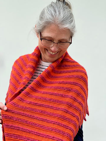 Fluffy Stripes Shawl
